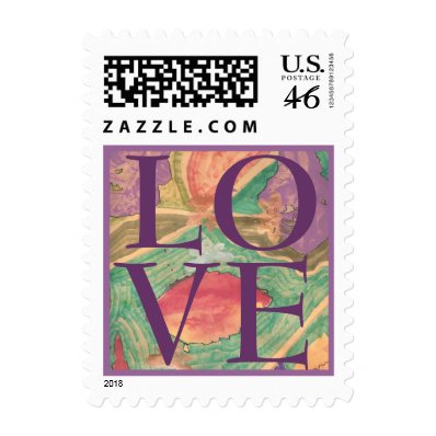 Karate Kat 'love' Postage Stamps