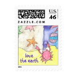 Karate Kat "love the earth" Postage Stamps