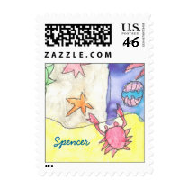 Karate Kat ocean stamp--to personalize by KarateKatGraphics Karate Kat ocean stamp--to personalize