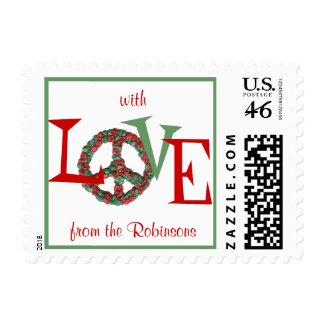 Karate Kat peace-and-love holiday stamp