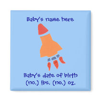 Karate Kat rocket birth announcement magnets by KarateKatGraphics Karate Kat rocket birth announcement magnets