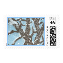 Karate Kat snowy trees postage