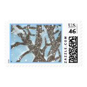 Karate Kat snowy trees stamp