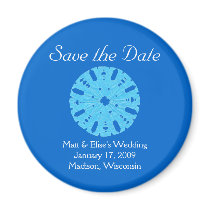 Karate Kat winter wedding save-the-date magnets by KarateKatGraphics Karate Kat winter wedding save-the-date magnets