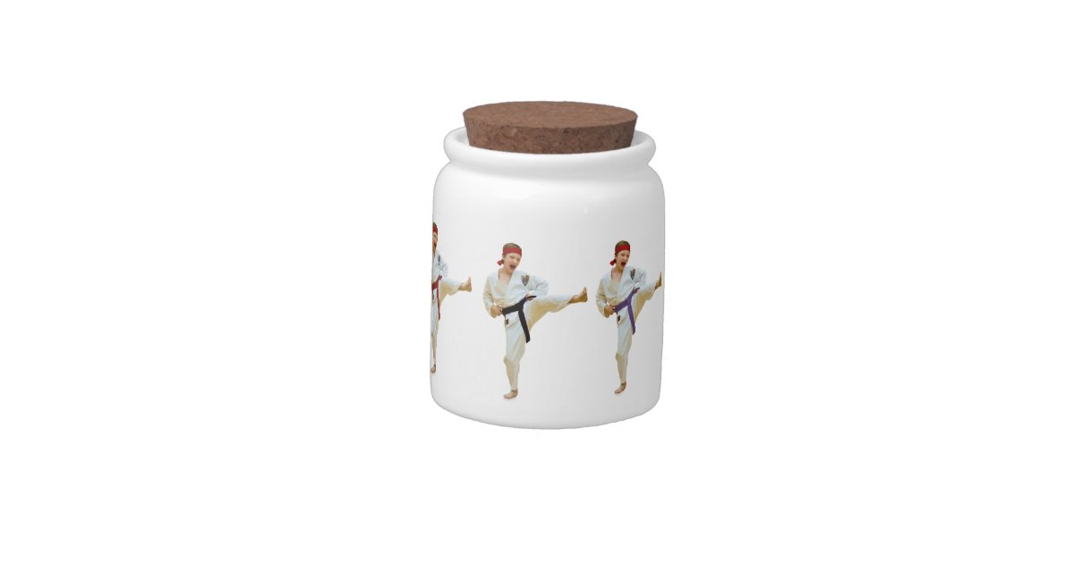 Karate Kicking, Belts, Customizable, Candy Jar Zazzle