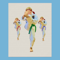 Karate Kicking Print posters
