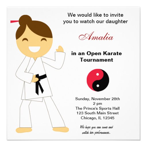 Karate Kids Tournament Custom Invite