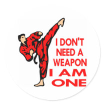 Karate, MMA, I AM A Weapon stickers