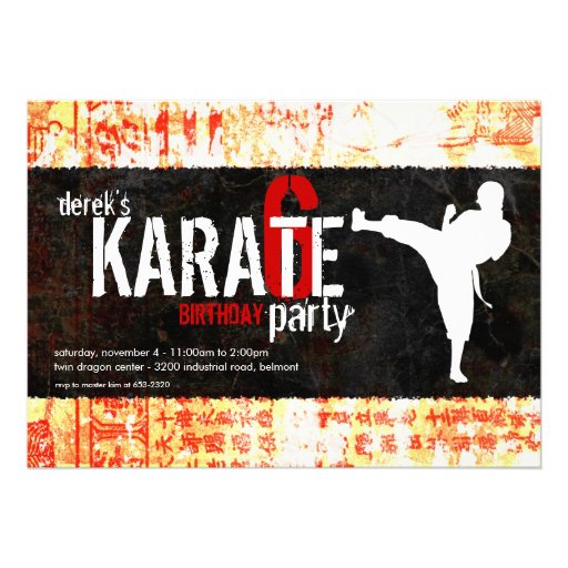 Karate Party Invitation