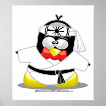 Karate Penguin Print