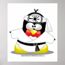 Karate Penguin Print