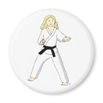 Karate Princess (blonde hair) Magnets by MartialArtsParty Karate Princess (blonde hair) Magnets