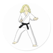 Karate Princess (blonde hair) Stickers by MartialArtsParty Karate Princess (blonde hair) Stickers