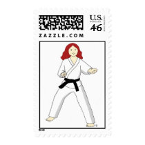 Karate Princess (red hair) Postage Stamps