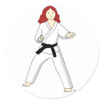 Karate Princess (red hair) Stickers