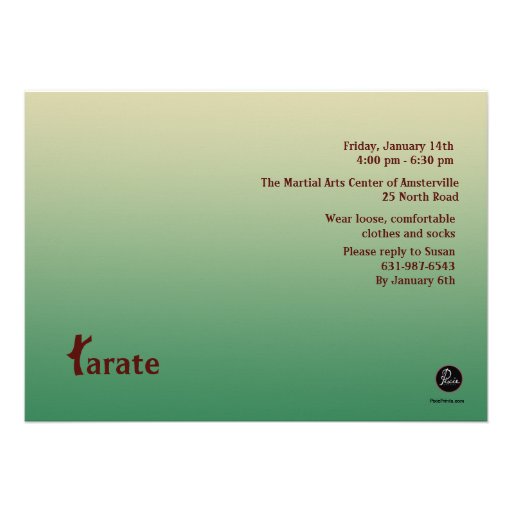 Karate Tots Invitation