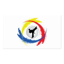Karate Tricolor Emblem Business Card Templates