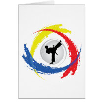 Karate Tricolor Emblem Greeting Card