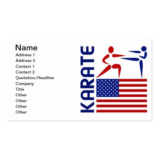 Karate United States Business Card (front side)