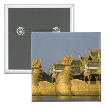 Karaweik Hall is a landmark of Yangon, locating Pinback Buttons