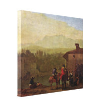 Karel Dujardin - rest in front of an Italian inn Canvas Prints