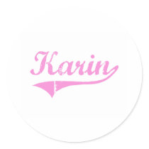 Karin Classic Style Name Round Sticker