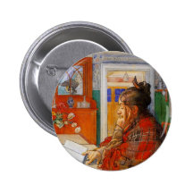 Karin Reading in the Evening Pinback Button