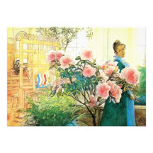 Karin with Pink Flowers and Her Loom Personalized Invites