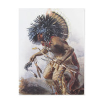 Karl Bodmer - Moennitarri Warrior doing Dog Dance Postcard