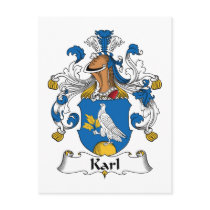 Karl Family Crest postcards by coatsofarms Karl Family Crest postcards