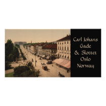 Karl Johans Gade and Slottet, Oslo, Norway Photo Card Template