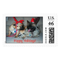 Karli & Bubba, Happy Holidays! postage