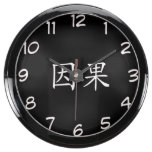 "Karma" Chinese symbol design wall clock Aquarium Clock