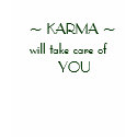 ~ KARMA ~will take care of    YOU t-shirts