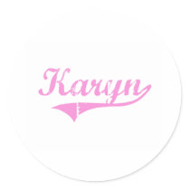Karyn Classic Style Name Round Stickers