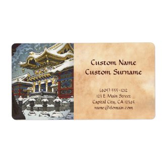 Kasamatsu Shiro Snow at Yomei Gate in Nikko Shipping Labels