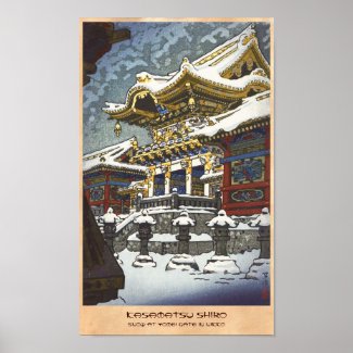 Kasamatsu Shiro Snow at Yomei Gate in Nikko Print