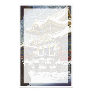 Kasamatsu Shiro Snow at Yomei Gate in Nikko Stationery Design