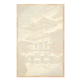 Kasamatsu Shiro Snow at Yomei Gate in Nikko Customized Stationery