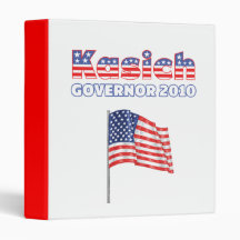 Kasich Patriotic American Flag 2010 Elections 3 Ring Binders