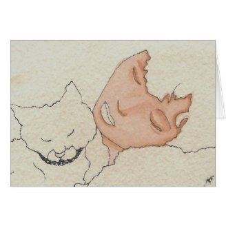 Kat and Cat CricketDiane Art & Design Card