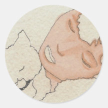 Kat and Cat CricketDiane Art & Design Round Stickers