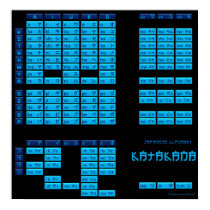 Katakana Japanese Alphabet Poster (Black/Blue) posters