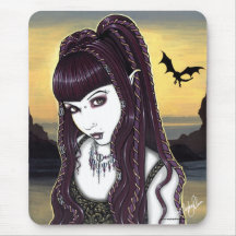 Katana Gothic Dragon Goddess Mousepad