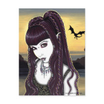 Katana Gothic Dragon Goddess Postcard