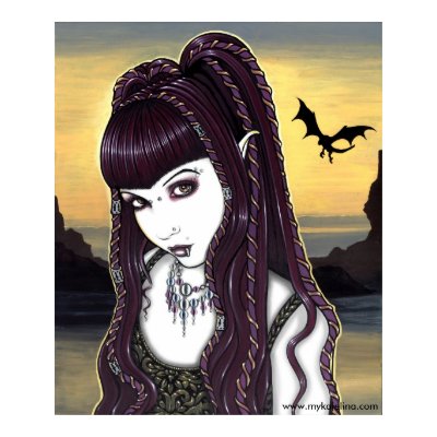 Katana Gothic Dragon Goddess Poster by mykajelina