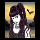 Katana Gothic Dragon Goddess Poster