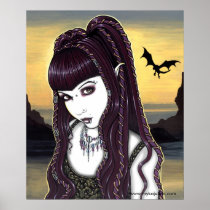 Katana Gothic Dragon Goddess Poster