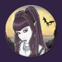 "Katana" Gothic Dragon Vampire Fae Art Magnet magnets