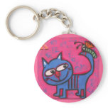 kate the cat is very happy Keychain